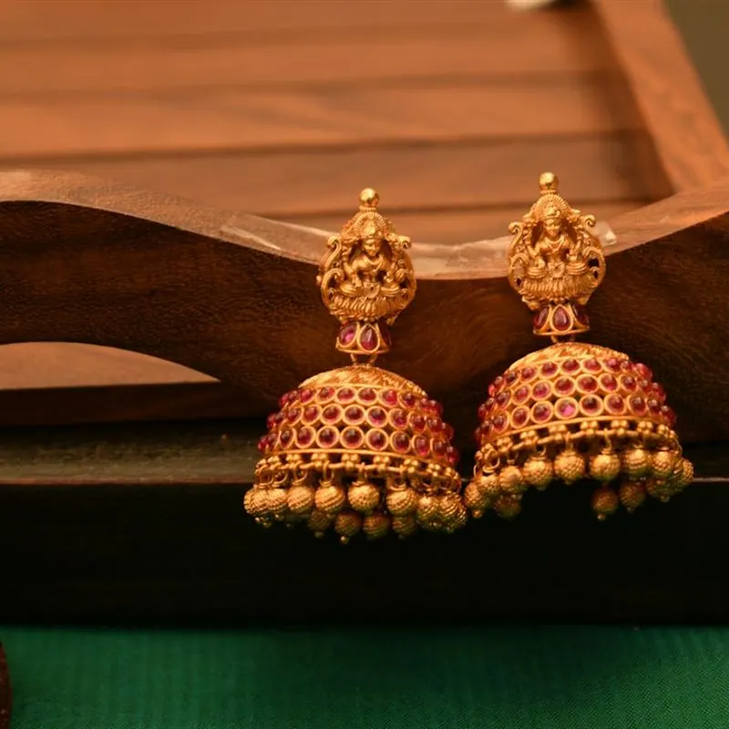Interlinked Hexa Gold Drop Earrings