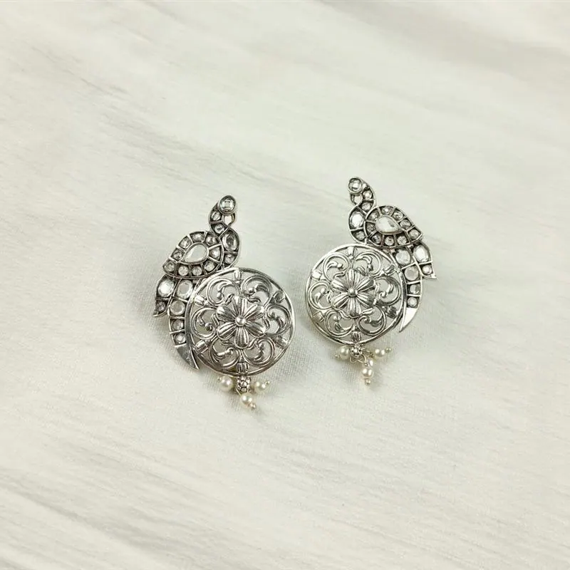 Desert Bloom Silver Stud Earrings